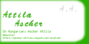 attila ascher business card